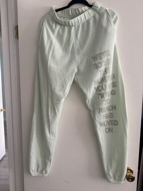 Boys Lie Light Mint Green Waffle-Knit Joggers